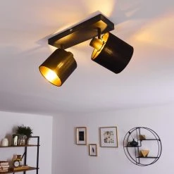 Hofstein Alsen Deckenleuchte Schwarz-Gold, 2-flammig -Bürolampen Verkäufe alsen deckenleuchte h3294000 11