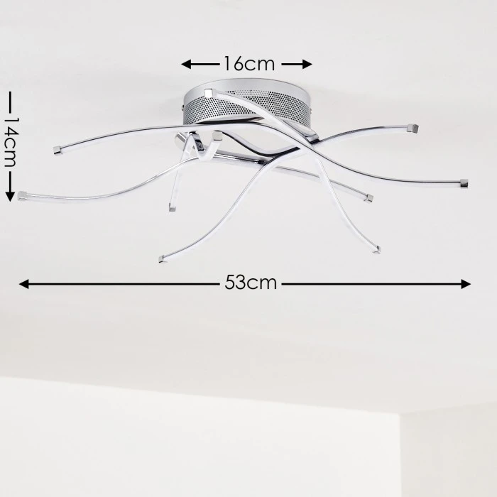 Hofstein Altino Deckenleuchte LED Chrom, 1-flammig 2 Hofstein Altino Deckenleuchte LED Chrom, 1-flammig – Bild 2
