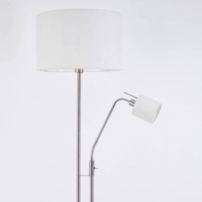 Hofstein Antillo Stehleuchte Nickel-Matt, 2-flammig 13 Hofstein Antillo Stehleuchte Nickel-Matt, 2-flammig – Bild 13