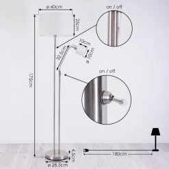 Hofstein Antillo Stehleuchte Nickel-Matt, 2-flammig 16 Hofstein Antillo Stehleuchte Nickel-Matt, 2-flammig -Bürolampen Verkäufe antillo stehleuchte h3414002 3
