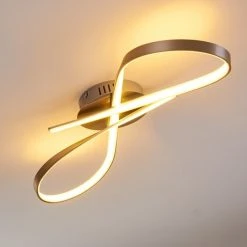 Hofstein Arlena Deckenleuchte LED Nickel-Matt, 1-flammig -Bürolampen Verkäufe arlena deckenleuchte h167336 9