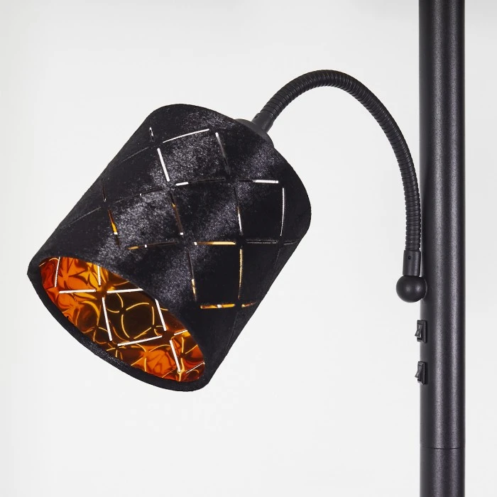 Hofstein Arnoya Stehleuchte Schwarz, 2-flammig 3 Hofstein Arnoya Stehleuchte Schwarz, 2-flammig – Bild 3