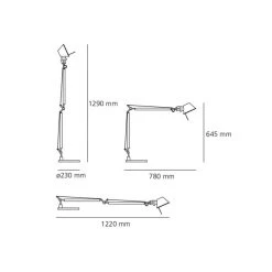 Artemide Tolomeo Tischleuchte Aluminium, 1-flammig -Bürolampen Verkäufe artemide tolomeo tischleuchte a001000 4