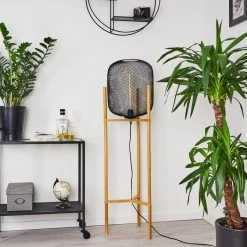 Hofstein Ateponta Stehleuchte Schwarz, Holz hell, 1-flammig -Bürolampen Verkäufe ateponta stehleuchte h3414750 11