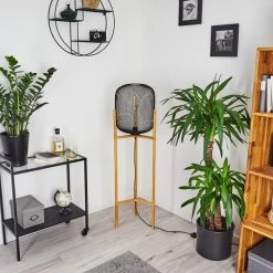 Hofstein Ateponta Stehleuchte Schwarz, Holz hell, 1-flammig -Bürolampen Verkäufe ateponta stehleuchte h3414750 9