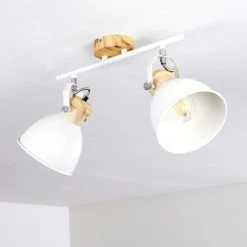 Hofstein Banjul Deckenleuchte Weiß, Holz hell, 2-flammig -Bürolampen Verkäufe banjul deckenleuchte h3320792 13