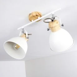 Hofstein Banjul Deckenleuchte Weiß, Holz hell, 2-flammig -Bürolampen Verkäufe banjul deckenleuchte h3320792 16