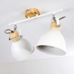 Hofstein Banjul Deckenleuchte Weiß, Holz hell, 2-flammig -Bürolampen Verkäufe banjul deckenleuchte h3320792 4