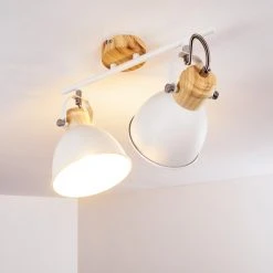 Hofstein Banjul Deckenleuchte Weiß, Holz hell, 2-flammig -Bürolampen Verkäufe banjul deckenleuchte h3320792 6