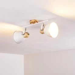 Hofstein Banjul Deckenleuchte Weiß, Holz hell, 2-flammig -Bürolampen Verkäufe banjul deckenleuchte h3320792 9