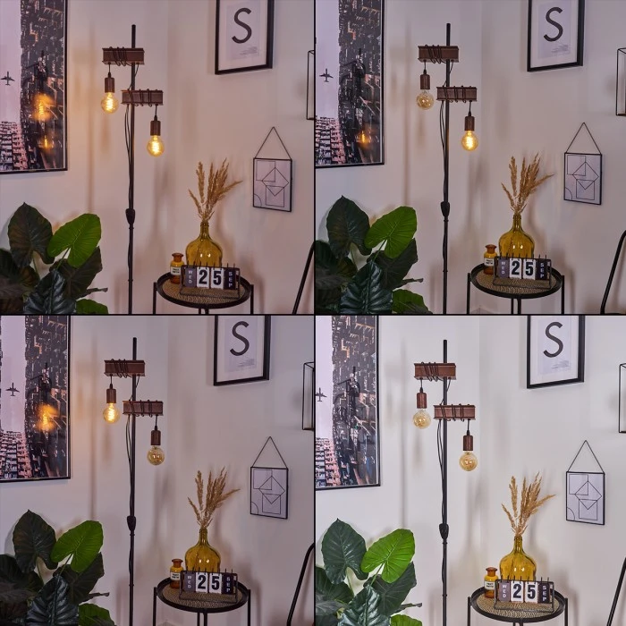 Hofstein Barbengo Stehleuchte Schwarz, Rostfarben, 2-flammig 2 Hofstein Barbengo Stehleuchte Schwarz, Rostfarben, 2-flammig – Bild 2