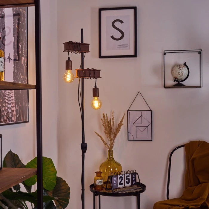 Hofstein Barbengo Stehleuchte Schwarz, Rostfarben, 2-flammig 12 Hofstein Barbengo Stehleuchte Schwarz, Rostfarben, 2-flammig – Bild 12