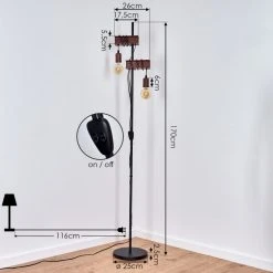 Hofstein Barbengo Stehleuchte Schwarz, Rostfarben, 2-flammig 15 Hofstein Barbengo Stehleuchte Schwarz, Rostfarben, 2-flammig -Bürolampen Verkäufe barbengo stehleuchte h3434895 3