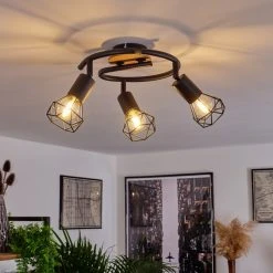 Hofstein Baripada Deckenleuchte Schwarz, Braun, 3-flammig -Bürolampen Verkäufe baripada deckenleuchte h3388037 10