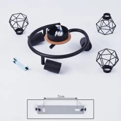 Hofstein Baripada Deckenleuchte Schwarz, Braun, 3-flammig -Bürolampen Verkäufe baripada deckenleuchte h3388037 4