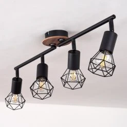 Hofstein Baripada Deckenleuchte Schwarz, Braun, 4-flammig -Bürolampen Verkäufe baripada deckenleuchte h3388051 7