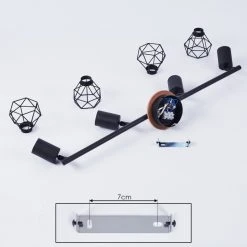 Hofstein Baripada Deckenleuchte Schwarz, Holz dunkel, 4-flammig -Bürolampen Verkäufe baripada deckenleuchte h33880512 3