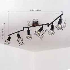 Hofstein Baripada Deckenleuchte Schwarz, Holz dunkel, 6-flammig -Bürolampen Verkäufe baripada deckenleuchte h33880682 2