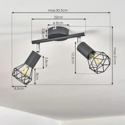 Hofstein Baripada Deckenleuchte Chrom, Grau, 2-flammig -Bürolampen Verkäufe baripada deckenleuchte h3388198 3