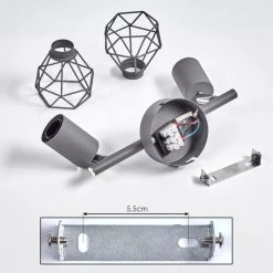 Hofstein Baripada Deckenleuchte Chrom, Grau, 2-flammig -Bürolampen Verkäufe baripada deckenleuchte h3388198 4