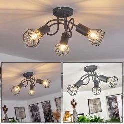 Hofstein Baripada Deckenleuchte Grau, 3-flammig