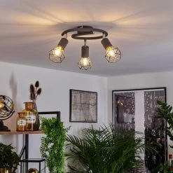 Hofstein Baripada Deckenleuchte Chrom, Anthrazit, 3-flammig