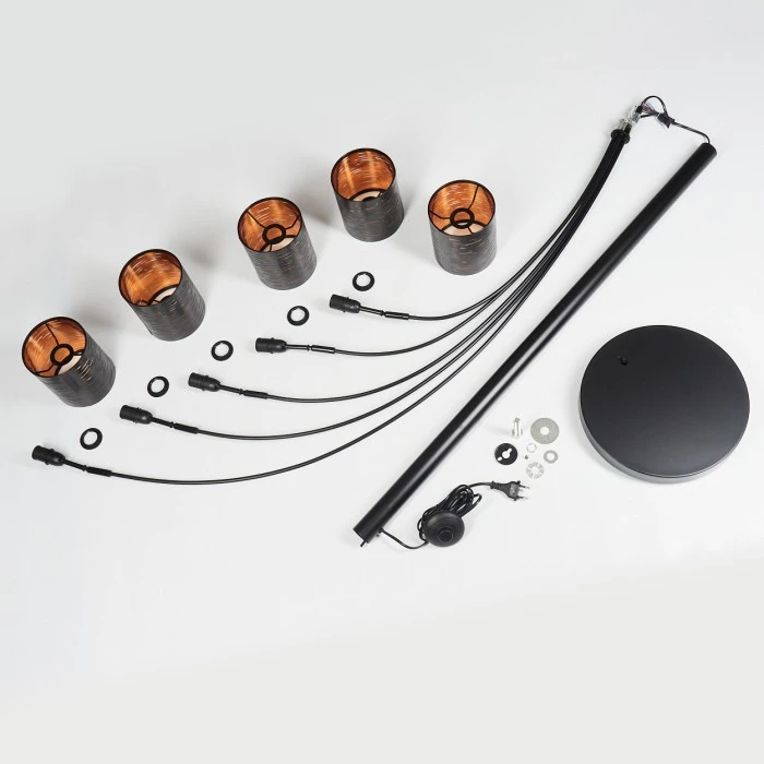 Hofstein Bathinda Stehleuchte Schwarz, 5-flammig 5 Hofstein Bathinda Stehleuchte Schwarz, 5-flammig – Bild 5