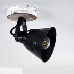 Hofstein Berkeley Deckenleuchte Schwarz, Holz hell, Schwarz-Gold, 1-flammig -Bürolampen Verkäufe berkeley deckenleuchte h3325292 15