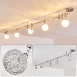 Hofstein Bernex Deckenleuchte Chrom, 5-flammig