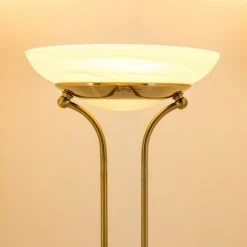 Hofstein Biot Deckenfluter LED Altmessing, 2-flammig -Bürolampen Verkäufe biot deckenfluter h165424 12