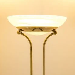 Hofstein Biot Deckenfluter LED Altmessing, 2-flammig -Bürolampen Verkäufe biot deckenfluter h165424 13