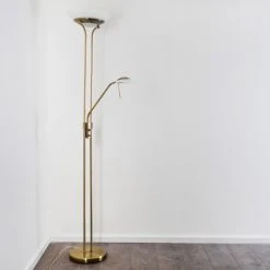 Hofstein Biot Deckenfluter LED Altmessing, 2-flammig -Bürolampen Verkäufe biot deckenfluter h165424 4