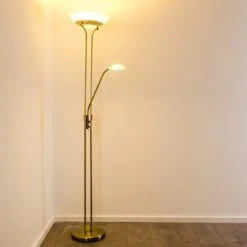 Hofstein Biot Deckenfluter LED Altmessing, 2-flammig -Bürolampen Verkäufe biot deckenfluter h165424 7