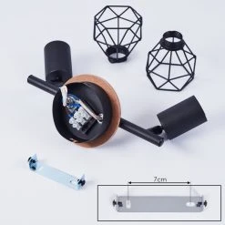 Hofstein Borio Deckenleuchte Schwarz, Braun, 2-flammig -Bürolampen Verkäufe borio deckenleuchte h3410394 4