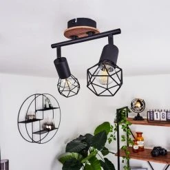 Hofstein Borio Deckenleuchte Schwarz, Braun, 2-flammig -Bürolampen Verkäufe borio deckenleuchte h3410394 9