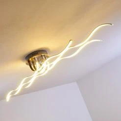 Hofstein Bovino Deckenleuchte LED Nickel-Matt, 1-flammig -Bürolampen Verkäufe bovino deckenleuchte h167992 12