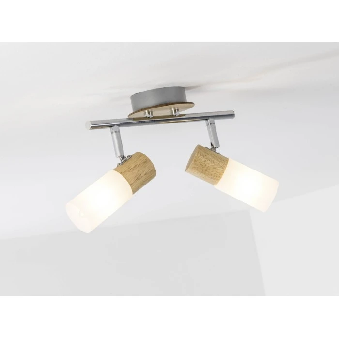 Brilliant Leuchten Babsan Deckenspot Weiß, Holz dunkel, 2-flammig 1 Brilliant Leuchten Babsan Deckenspot Weiß, Holz dunkel, 2-flammig
