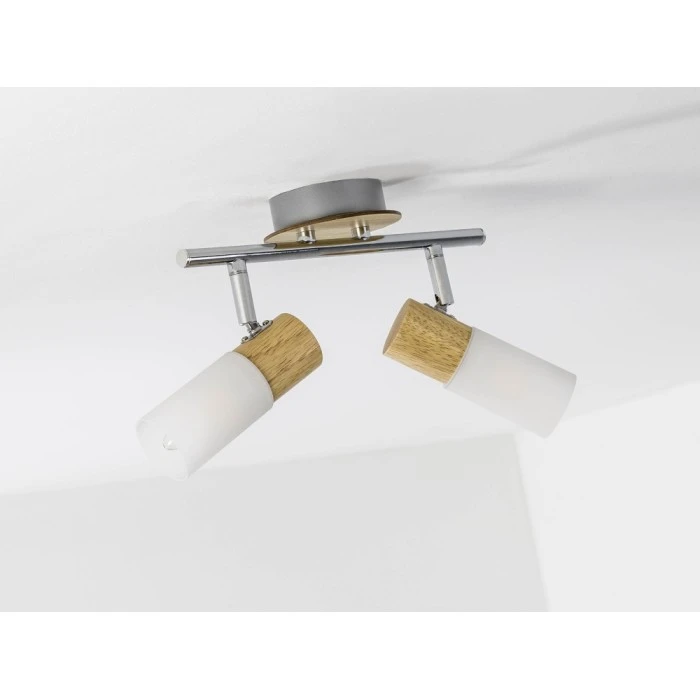 Brilliant Leuchten Babsan Deckenspot Weiß, Holz dunkel, 2-flammig 2 Brilliant Leuchten Babsan Deckenspot Weiß, Holz dunkel, 2-flammig – Bild 2