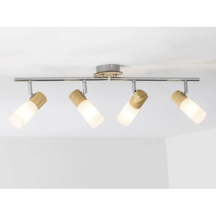 Brilliant Leuchten Babsan Deckenspot Weiß, Holz dunkel, 4-flammig 1 Brilliant Leuchten Babsan Deckenspot Weiß, Holz dunkel, 4-flammig