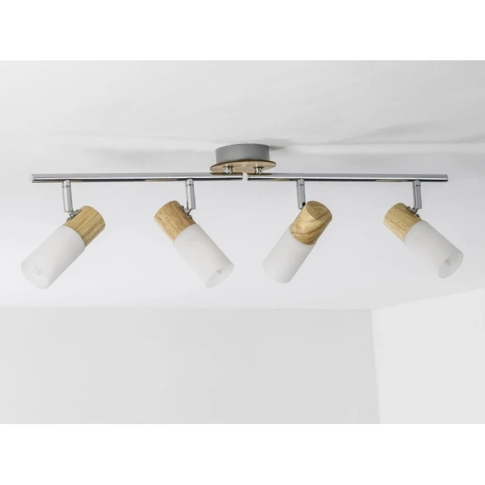 Brilliant Leuchten Babsan Deckenspot Weiß, Holz dunkel, 4-flammig 2 Brilliant Leuchten Babsan Deckenspot Weiß, Holz dunkel, 4-flammig – Bild 2