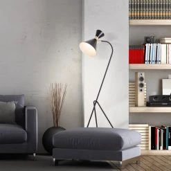 Brilliant Leuchten Jervis Stehlampe Schwarz, Gold, 1-flammig