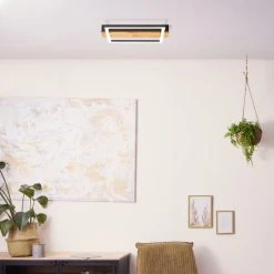 Brilliant Leuchten Brilliant Loneos Deckenleuchte LED Schwarz, Braun, 1-flammig