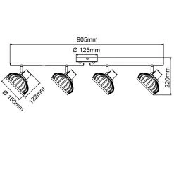 Brilliant Leuchten Brilliant Norah Deckenleuchte Schwarz, 4-flammig -Bürolampen Verkäufe brilliant norah deckenleuchte 99740 76 12