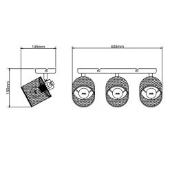 Brilliant Leuchten Brilliant Raffy Deckenleuchte Schwarz, 3-flammig -Bürolampen Verkäufe brilliant raffy deckenleuchte 99769 09 7