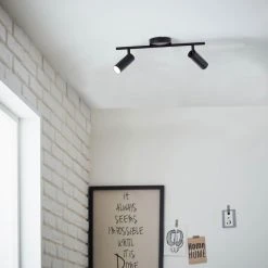 Brilliant Leuchten Brilliant Soeren Deckenleuchte LED Schwarz, 2-flammig