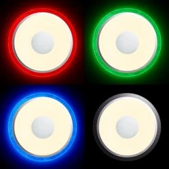 Brilliant Leuchten Brilliant Viktor Deckenleuchte LED Silber, Wei&szlig;, 1-flammig, Fernbedienung, Farbwechsler -Bürolampen Verkäufe brilliant viktor deckenleuchte g97039 58 7