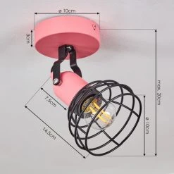 Hofstein Builako Deckenleuchte Schwarz, Pink, 1-flammig -Bürolampen Verkäufe builako deckenleuchte h3443798 3
