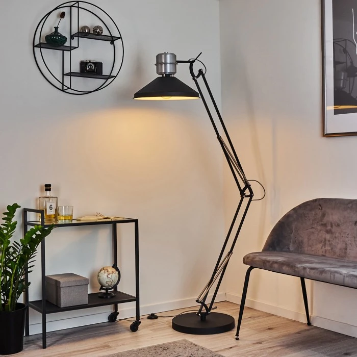 Hofstein Chara Stehleuchte Schwarz, Silber, 1-flammig 1 Hofstein Chara Stehleuchte Schwarz, Silber, 1-flammig