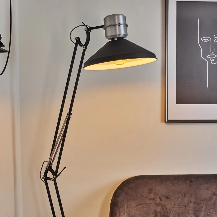 Hofstein Chara Stehleuchte Schwarz, Silber, 1-flammig 7 Hofstein Chara Stehleuchte Schwarz, Silber, 1-flammig – Bild 7