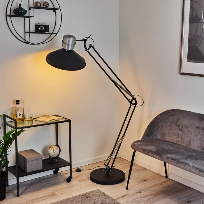 Hofstein Chara Stehleuchte Schwarz, Silber, 1-flammig 9 Hofstein Chara Stehleuchte Schwarz, Silber, 1-flammig – Bild 9